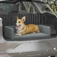Bilde av vidaXL Hundeseng for bil lysegrå 70x45 cm linutseende