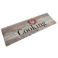Bilde av vidaXL Kjøkkenteppe vaskbar Cooking grå 60x180 cm fløyel