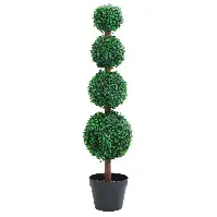 Bilde av vidaXL Kunstig buksbomplante med potte ballformet 90 cm grønn - Kunstig flora - Kunstig plante blomst