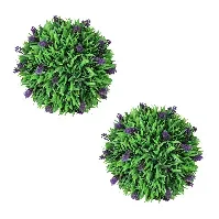 Bilde av vidaXL Kunstige buksbomballer med lavendel sett med 2 stk 30 cm - Kunstig flora - Kunstig plante blomst