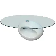 Bilde av vidaXL Salongbord med oval glassflate høyglans hvit - Møbler > Bord > Stuebord > Salongbord