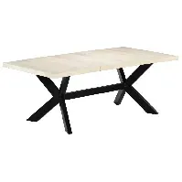 Bilde av vidaXL Spisebord hvit 200x100x75 cm heltre mango - Møbler > Bord > Spisebord