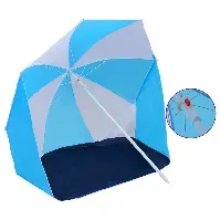 Bilde av vidaXL Strandparasoll med sidevegger blå og hvit 180 cm stoff - Camping | Telt