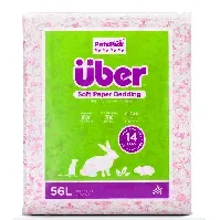 Bilde av Über - Soft Paper Bedding 56l Pink/White - (45064) - Kjæledyr og utstyr