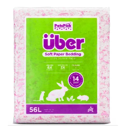 Bilde av best pris Über - Soft Paper Bedding 56l Pink/White - (45064) - Kjæledyr og utstyr