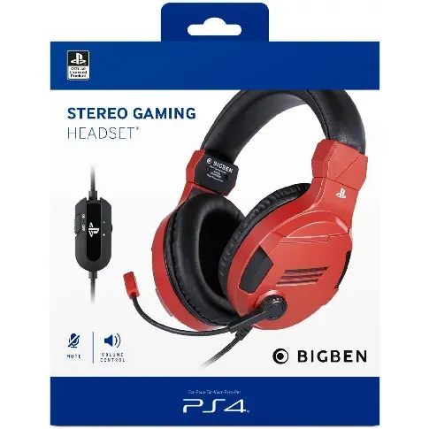 Bilde av best pris ﻿Playstation 4 HW Bigben Stereo Gaming Headset v3 (Red) - Elektronikk