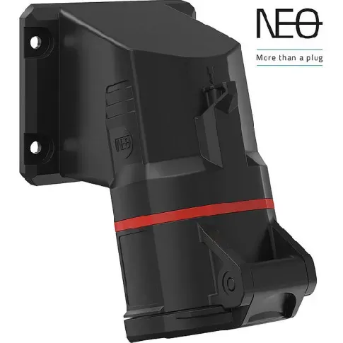 Bilde av best pris 10 stk CEE Socket NEO innebygd 16A 5P, 6H, rød, 400V, vinklet, fjær Backuptype - El