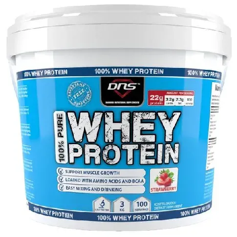 Bilde av best pris 100% Pure Whey Protein Jordbær 3 kg Proteinpulver