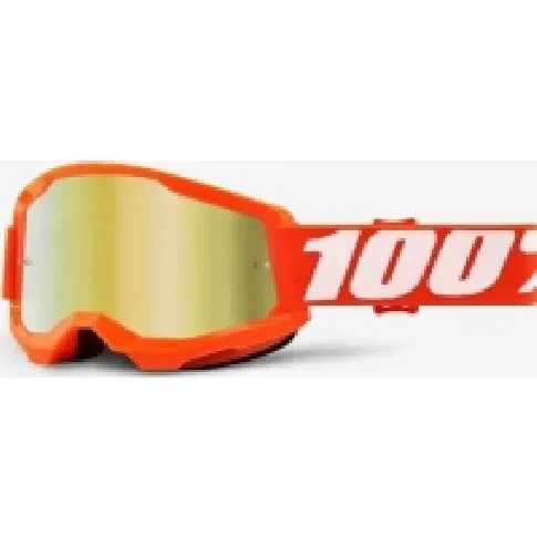 Bilde av best pris 100 % beskyttelsesbriller 100 % STRATA 2 ORANGE (Gold Mirror Anti-Fog, LT 28%+/-5%) (NY) Sport & Trening - Ski/Snowboard - Ski briller