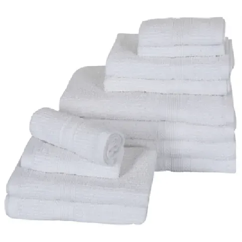 Bilde av best pris 12- pakk Håndklær - Hvit - Borg Living Håndklær