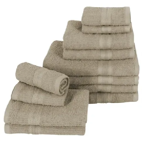 Bilde av best pris 12- pakk Håndklær - sand - Borg Living Håndklær