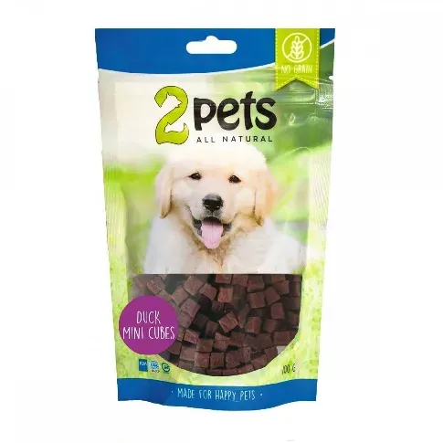 Bilde av best pris 2Pets MiniCubes med And 100 g (400 g) Hund - Hundegodteri - Godbiter til hund