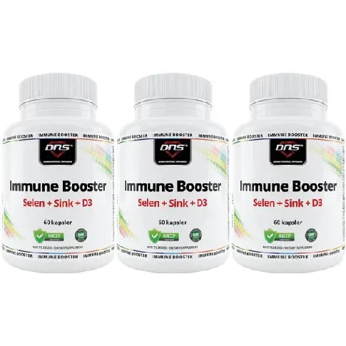 Bilde av best pris 3-Pack Immune Booster - Selen + Sink + D3 Vitamin - 3 x 60 kapsl Vitaminer/ZMA