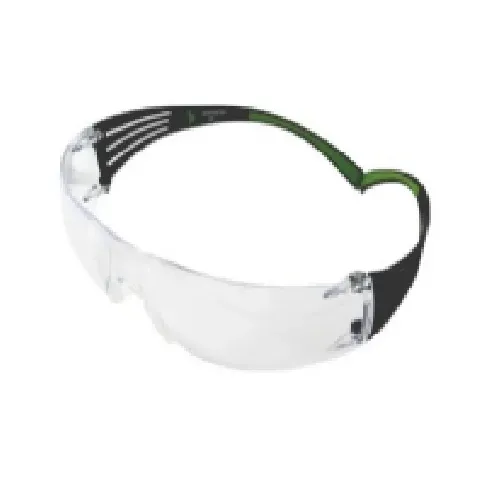 Bilde av best pris 3M sikkerhedsbrille klar - Securefit 400, sort/grøn, letvægtsbrille 19g Klær og beskyttelse - Sikkerhetsutsyr - Vernebriller