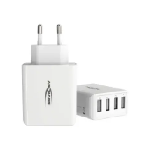 Bilde av best pris ANSMANN Home Charger HC430 - Strømadapter - 30 watt - 6 A - 4 utgangskontakter (USB) - hvit Tele & GPS - Batteri & Ladere - Ladere