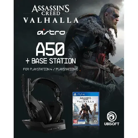 Bilde av best pris ASTRO - A50 Wireless + Base Station for PS4/PC - GEN4&Assassin’s Creed: Valhalla PS4 - Bundle - Elektronikk