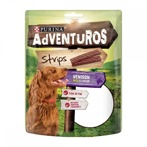 Bilde av best pris Adventuros Strips Venison Hund - Hundegodteri - Tørket hundegodteri