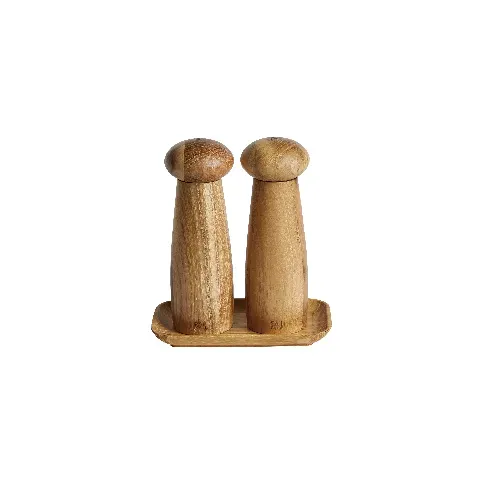 Bilde av best pris Aida - Teak wood ceramic grinder set w tray (14754) - Hjemme og kjøkken