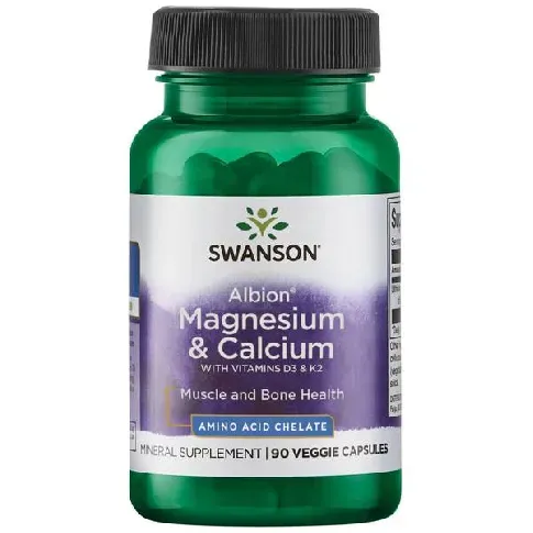 Bilde av best pris Albion Magnesium &amp; Calcium Vitamin D3 &amp; K2 - 90 kapsler Nyheter