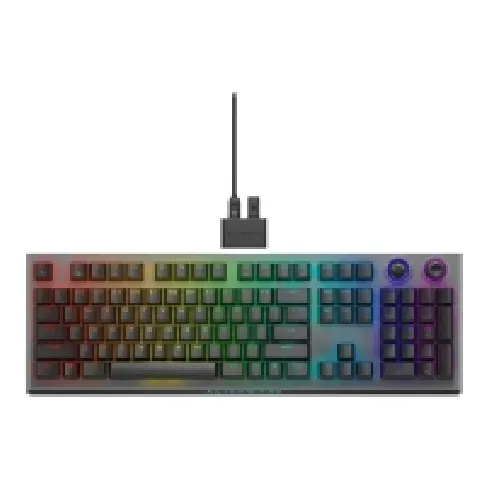 Bilde av best pris Alienware Tri-Mode AW920K - Tastatur - AlienFX per nøkkel RGB / 16,8 millioner farger - trådløs - USB, 2.4 GHz, Bluetooth 5.1 - QWERTY - USA - tastsvitsj: CHERRY MX Red - Dark Side of the Moon Gaming - Gaming mus og tastatur - Gaming Tastatur