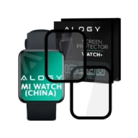 Bilde av best pris Alogy Alogy Full Glue 2x fleksibelt 3D-glass for Xiaomi Mi Watch (Kina-versjon) Svart universal Helse - Pulsmåler - Tilbehør