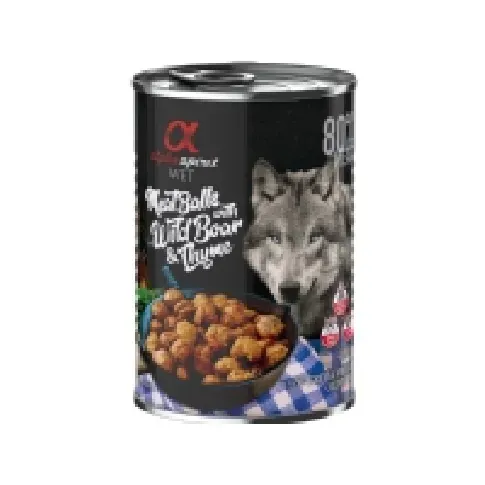Bilde av best pris AlphaSpirit Alpha Spirit dåse, kødboller med vildsvin & timian 400 g - (6 pk/ps) Kjæledyr - Hund - - Våt hundemat