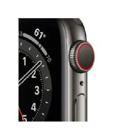 Bilde av best pris Apple Watch Series 6 (GPS + Cellular) - 40 mm - rustfritt grafittstål - smartklokke med sportsbånd - fluorelastomer - svart - båndbredde: S/M/L - 32 GB - Wi-Fi, Bluetooth - 4G - 39.7 g Sport & Trening - Pulsklokker og Smartklokker - Smartklokker
