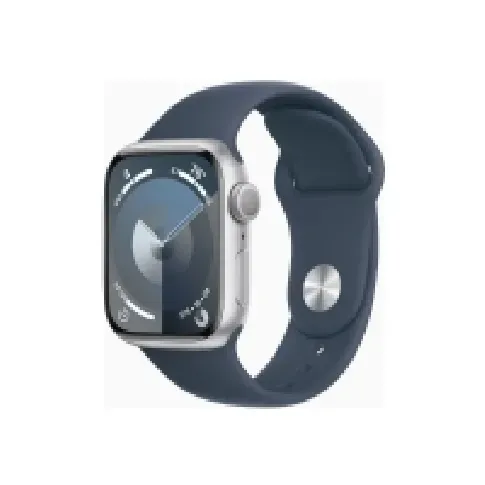 Bilde av best pris Apple Watch Series 9 (GPS) - 41 mm - sølvaluminium - smartklokke med sportsbånd - fluorelastomer - stormblå - båndbredde: S/M - 64 GB - Wi-Fi, UWB, Bluetooth - 31.9 g Sport & Trening - Pulsklokker og Smartklokker - Smartklokker