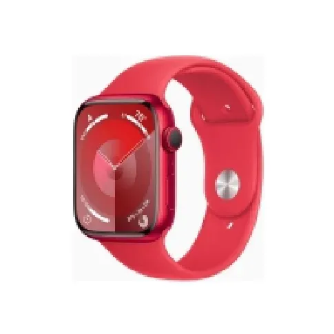 Bilde av best pris Apple Watch Series 9 (GPS) - (PRODUCT) RED - 45 mm - rød aluminium - smartklokke med sportsbånd - fluorelastomer - rød - båndbredde: M/L - 64 GB - Wi-Fi, UWB, Bluetooth - 38.7 g Sport & Trening - Pulsklokker og Smartklokker - Smartklokker