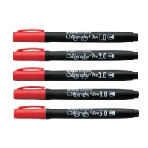 Bilde av best pris Artline Supreme Calligraphy Pen 5/set red Skriveredskaper - Diverse skriveredskaper