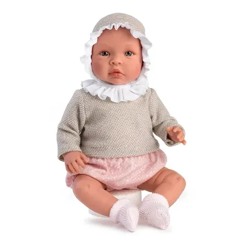 Bilde av best pris Asi - Leonora baby doll in pink flowerprint panties and beige sweater - Leker