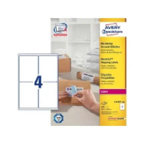 Bilde av best pris Avery - Hvit - 99.1 x 139 mm 400 etikett(er) (100 ark x 4) adresselapper Papir & Emballasje - Emballasje - Etiketter og etiketter