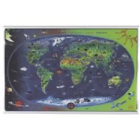 Bilde av best pris Børneverdenskort 92 x 59 cm (rullet) Papir & Emballasje - Kart & plakater - Atlas og Kart