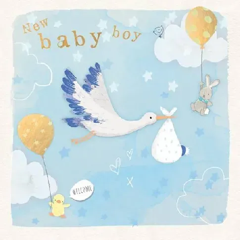Bilde av best pris Baby boy - New Baby Boy (15 x 15cm) - Babyklær
