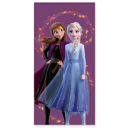 Bilde av best pris Badehåndkle - 70x140 cm - Frozen- Anna &amp; Elsa side ved side - Mykt barnehåndkle Håndklær , Håndklestørrelser , Badehåndkle 70x140 cm