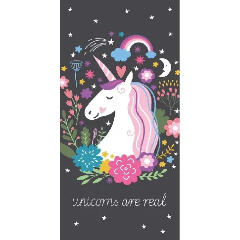 Bilde av best pris Badehåndkle barn - Unicorn motiv - 70x140 cm – Lekker og myk kvalitet Håndklær