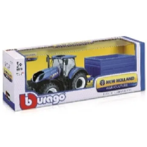Bilde av best pris Bburago 1:32 New Holland Farm Tractor + Trailer Leker - Biler & kjøretøy - Diecast biler