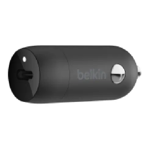 Bilde av best pris Belkin BoostCharge - Bilstrømadapter - 30 watt - 3 A - Fast Charge (24 pin USB-C) - svart Tele & GPS - Batteri & Ladere - Billader
