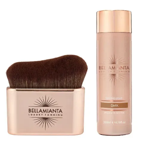 Bilde av best pris Bellamianta - Tanning Liquid Dark 200 ml + Precision Body Brush - Skjønnhet