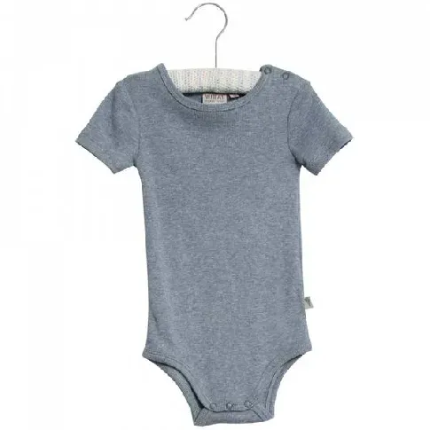 Bilde av best pris Blå/Grå Wheat Rib Plain SS Body - Babyklær