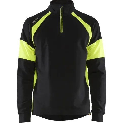 Bilde av best pris Blåkläder Synlig genser, med kort glidelås, svart/High-Vis gul, størrelse XL Backuptype - Værktøj
