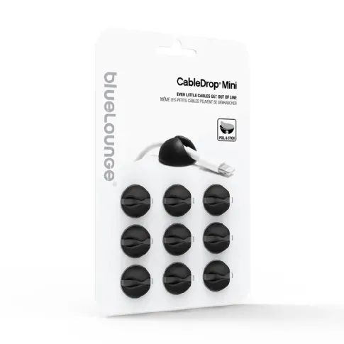 Bilde av best pris Bluelounge Bluelounge CableDrop Mini 9-pack, Svart Elektronikk,Kabelsamler og kabelholder