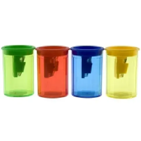 Bilde av best pris Blyantspidser med beholder transparent m/farvet top Skriveredskaper - Skrivetilbehør - Blyantkvessere