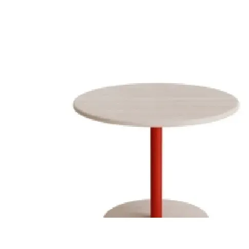 Bilde av best pris Bord Donut, Ø700 mm, højde 570 mm, hvidpigmenteret ask på rødt understel Kontorbord