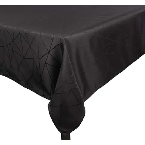 Bilde av best pris Bordduk - 140x220 cm - Jacquardduk med geometrisk mønster i svart - Eksklusiv festduk Innredning , Til bordet , Jacquard vevd duk