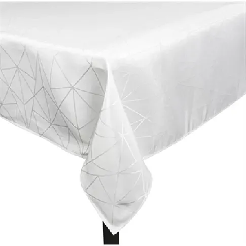 Bilde av best pris Bordduk - 140x240 cm - Jacquardduk med geometrisk mønster i hvit - Eksklusiv festduk Innredning , Til bordet , Jacquard vevd duk