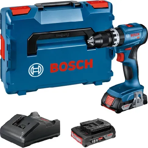 Bilde av best pris Bosch slagbormaskin GSB 18V-45, 2 x 18 V/2,0 Ah og L-Boxx Backuptype - Værktøj