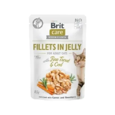 Bilde av best pris Brit Care Cat Fillets in Jelly with Fine Trout & Cod 85g - (24 pk/ps) Kjæledyr - Katt - Kattefôr