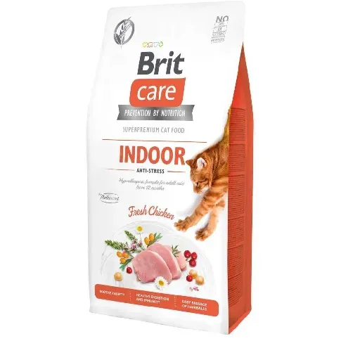 Bilde av best pris Brit Care Cat Grain Free Indoor Anti-stress (2 kg) Katt - Kattemat - Spesialfôr - Kattemat for innekatter