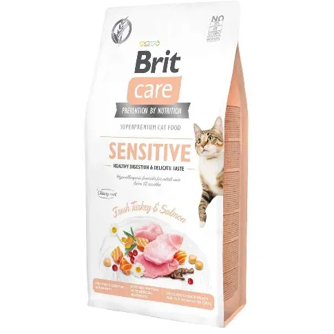 Bilde av best pris Brit Care Cat Grain Free Sensitive Healthy Digestion & Delicate Taste (2 kg) Katt - Kattemat - Spesialfôr - Kattemat for følsom mage